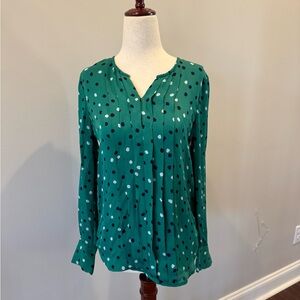J. Crew 100% Silk Polka Dot Blouse